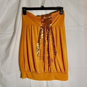 Elegant Orange Sequin Women's Top